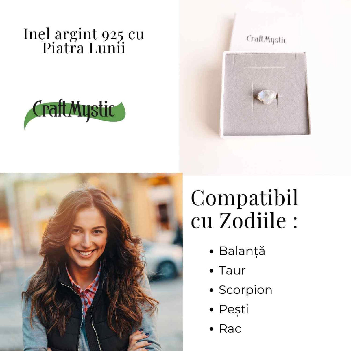 Inel din Argint 925 cu Piatra Lunii - Echilibru Emotional si Intuitie Amplificata, 6.31 gr