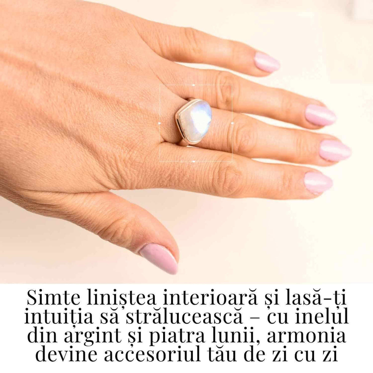 Inel din Argint 925 cu Piatra Lunii - Echilibru Emotional si Intuitie Amplificata, 6.31 gr