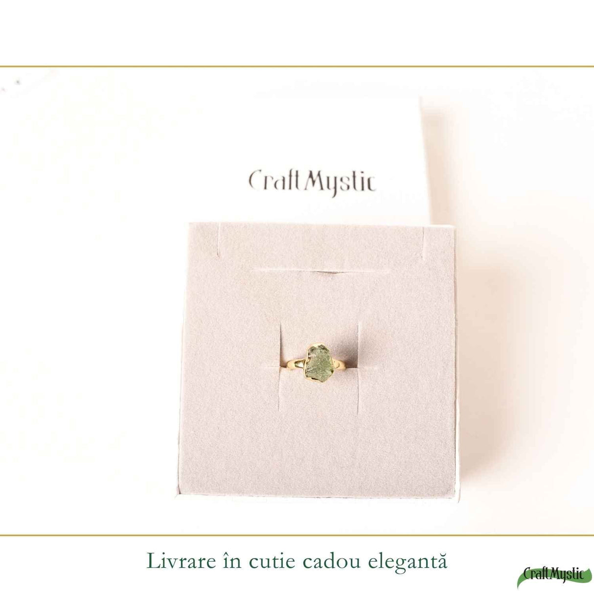 Inel moldavit brut neuniform si argint placat cu aur de 18k, M5/49 – energie transformare si autenticitate