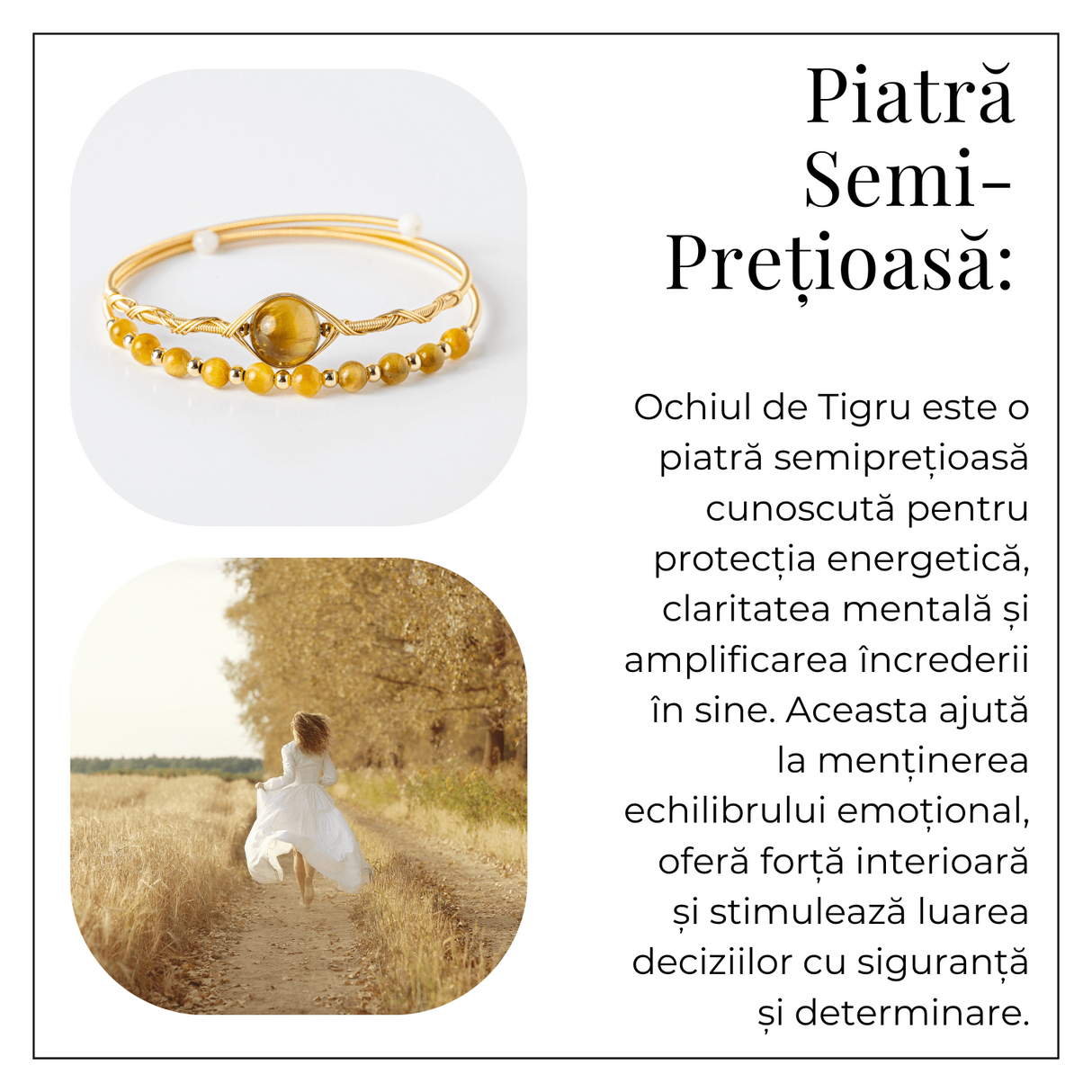 Putere si Protectie - Bratara din Ochi de Tigru auriu Natural