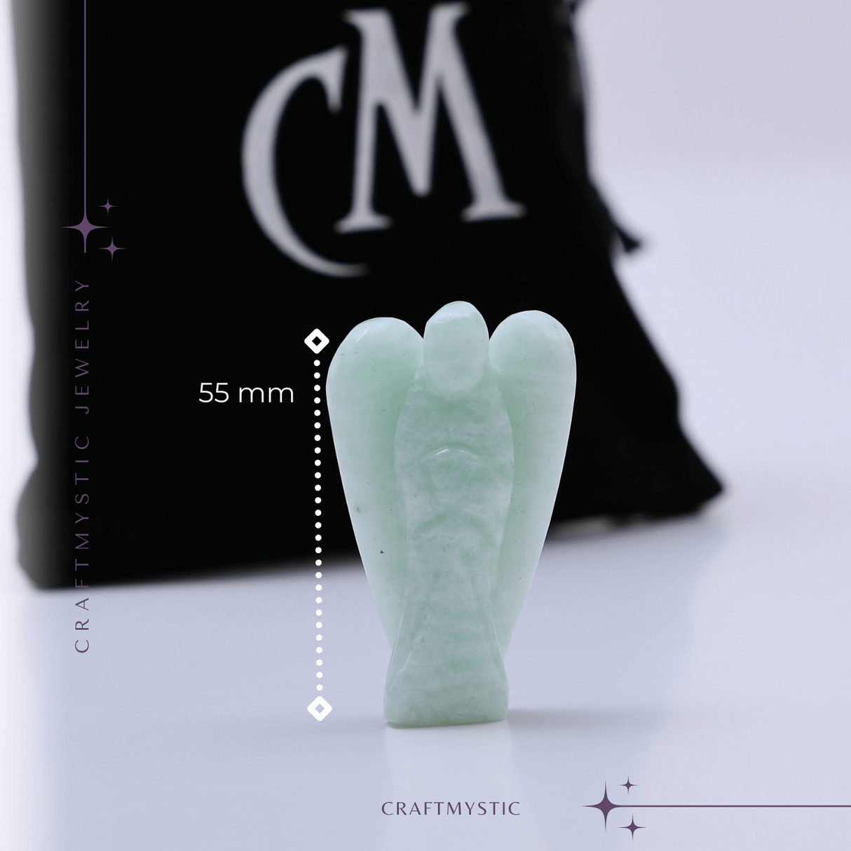 Figurina Inger 55mm din Amazonit Sculptat Manual - Protectie si Liniste