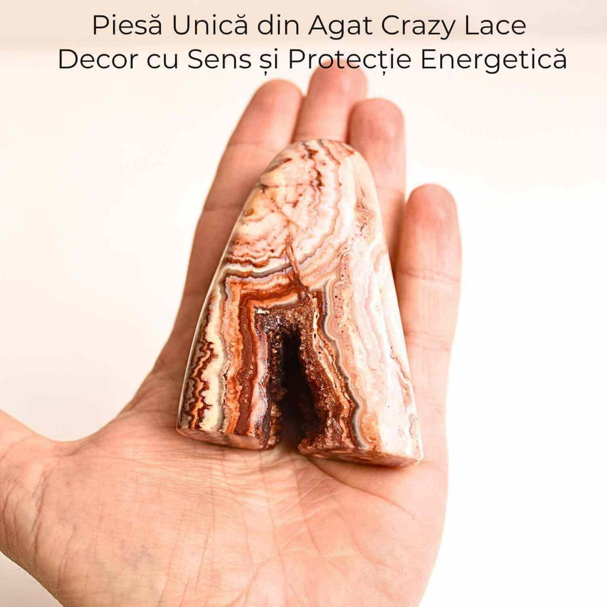 Forma libera din agat Crazy Lace - Energie solara si echilibru emotional