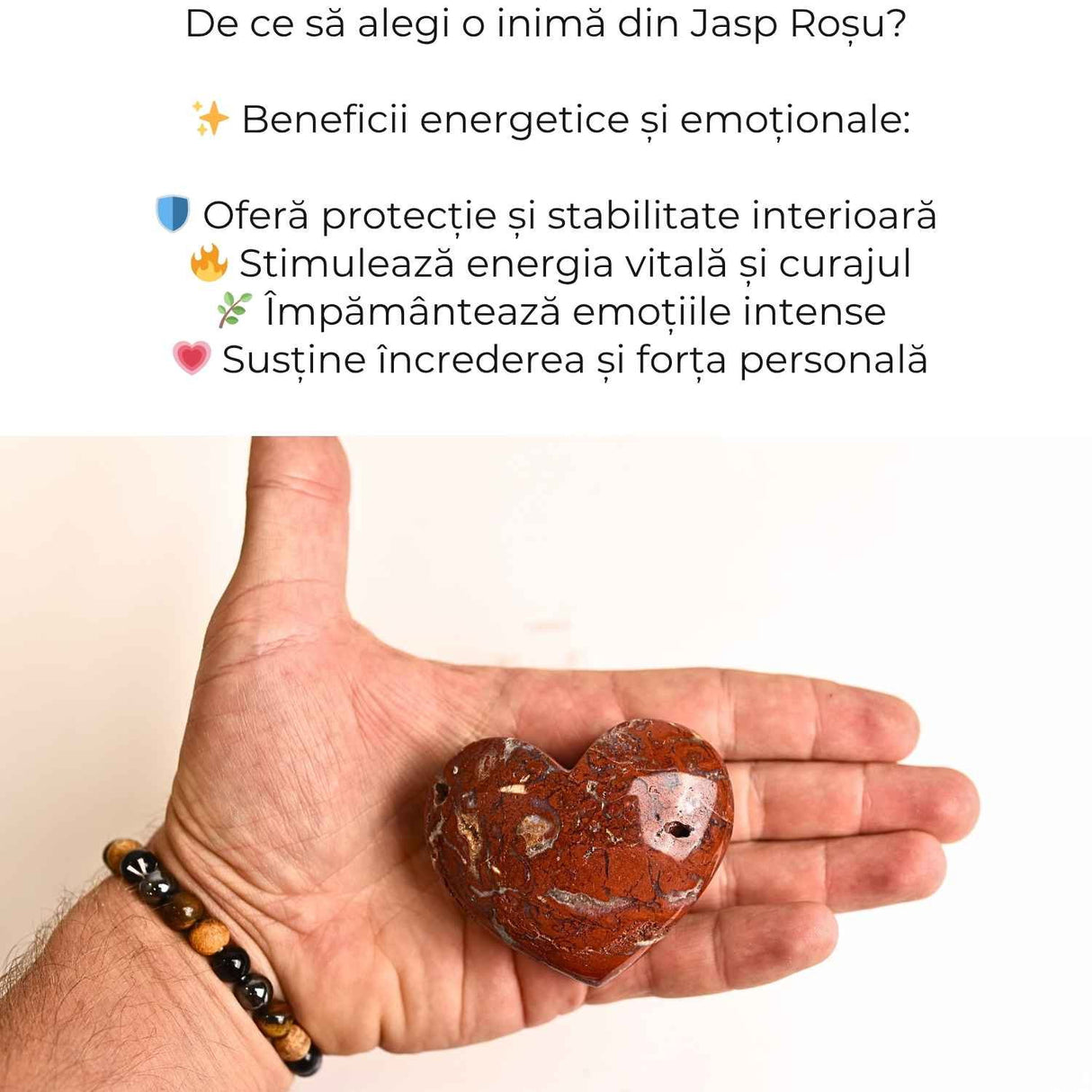 Inima din Jasp Rosu - Curaj si forta interioara in forma pura