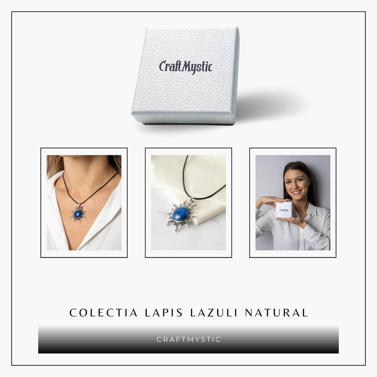 Intelepciune si Creativitate - Colier Soare cu Lapis Lazuli Natural