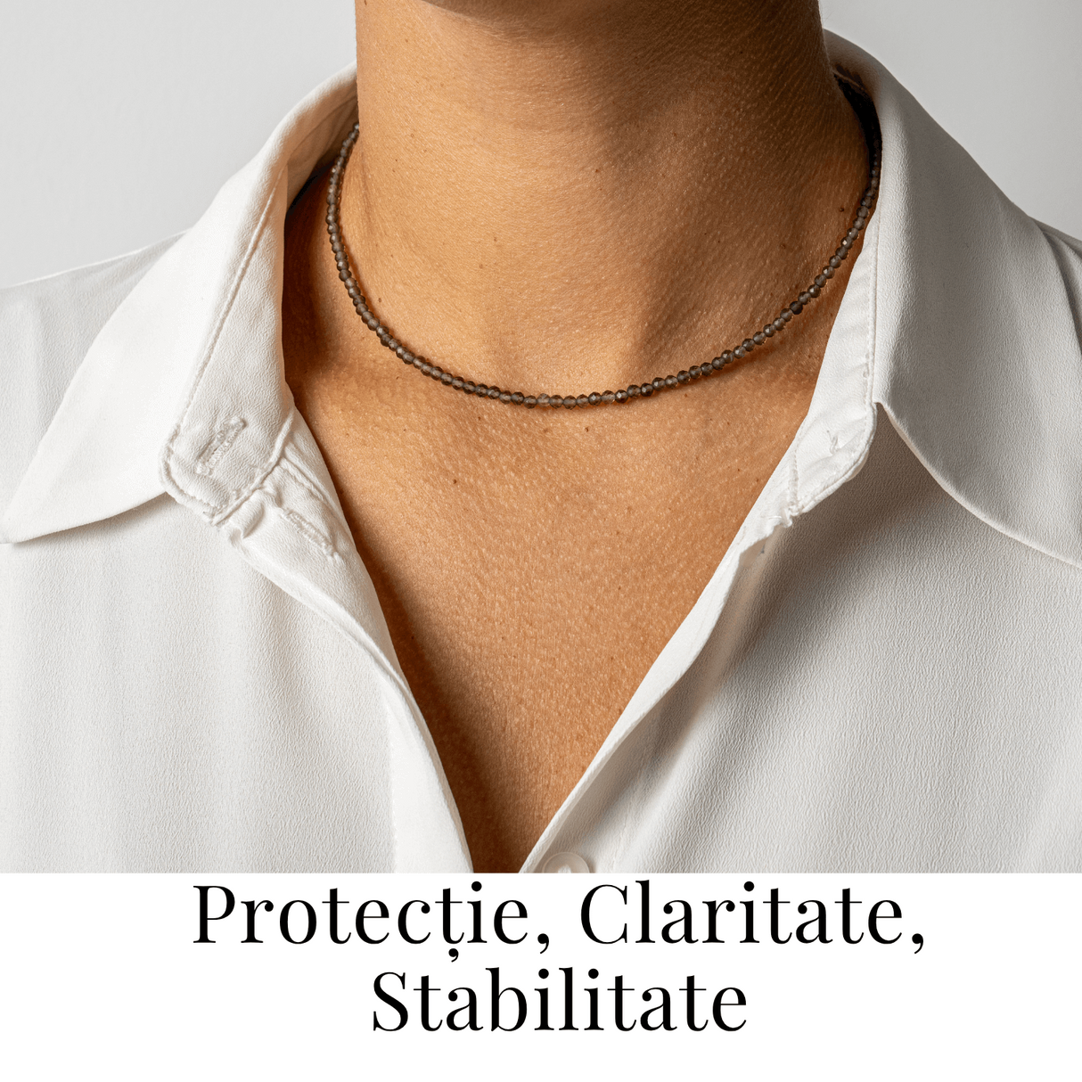 Colier cu Cuart Fumuriu Fatetat - Protectie, Claritate si Echilibru Emotional
