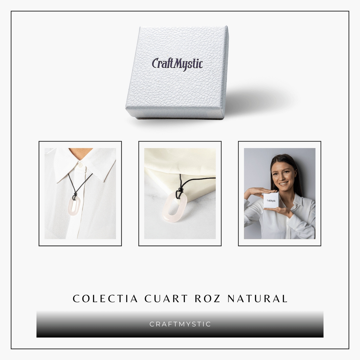 Iubire si Armonie - Colier Oval cu Cuart Roz Natural