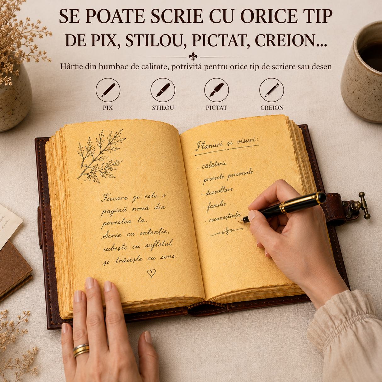 Jurnal din Piele Naturala cu Cruce Embosata – Eleganta Vintage si Inspiratie Zilnica