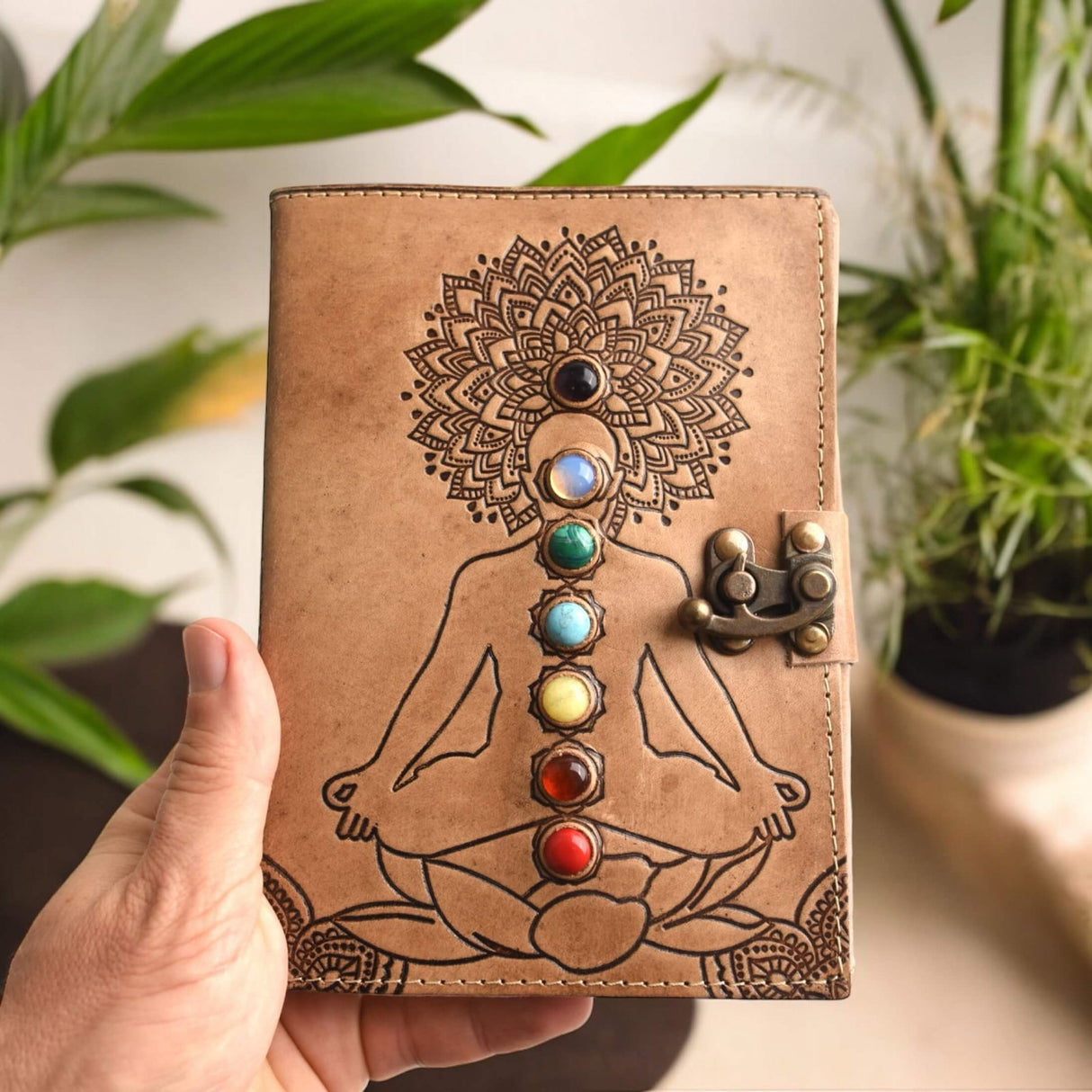Jurnal Vintage Yoga cu 7 Pietre Chakre - Imbunatateste Spiritualitatea