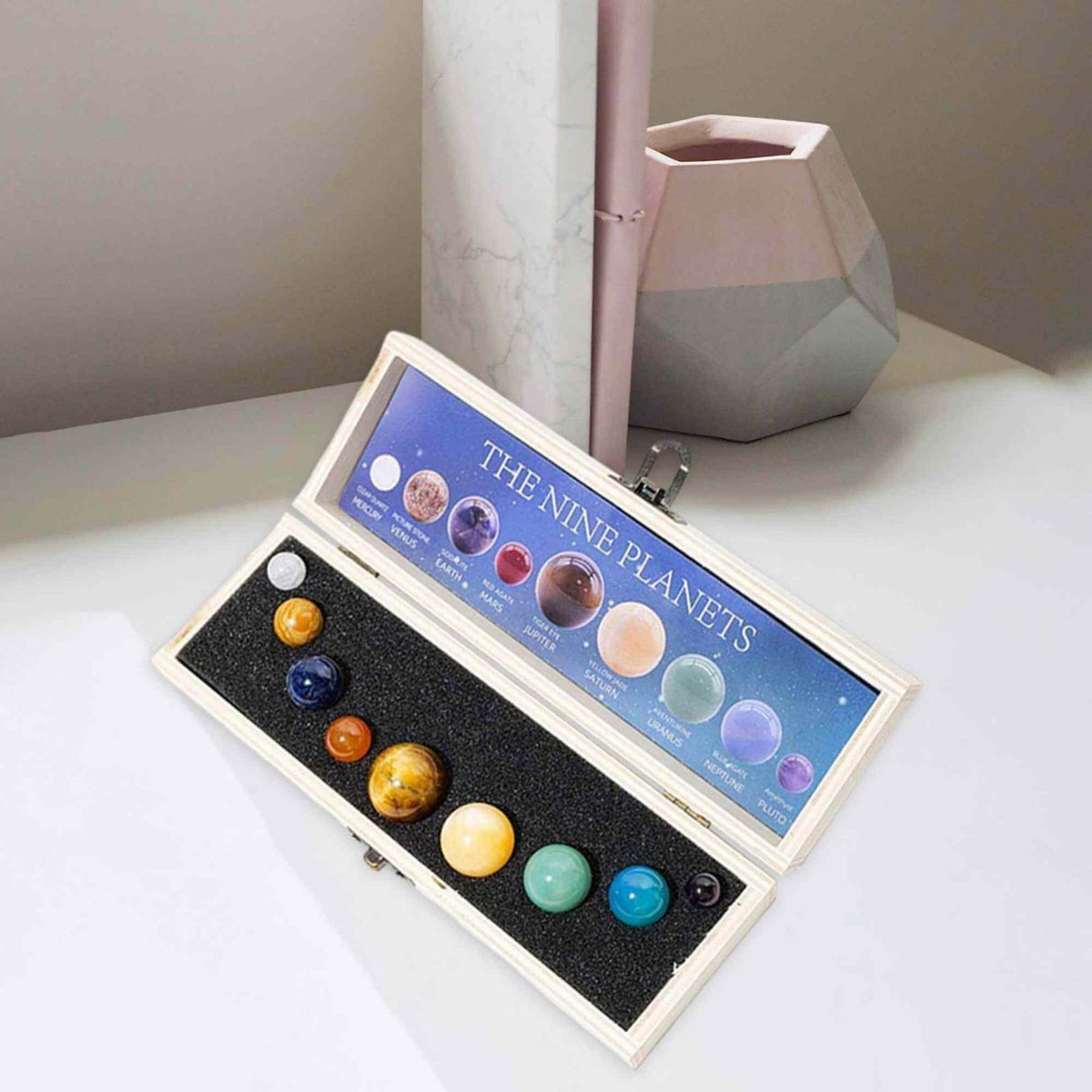 Set 9 planete in Sistemul Solar din pietre semipretioase – univers, stiinta, astrologie, meditatie