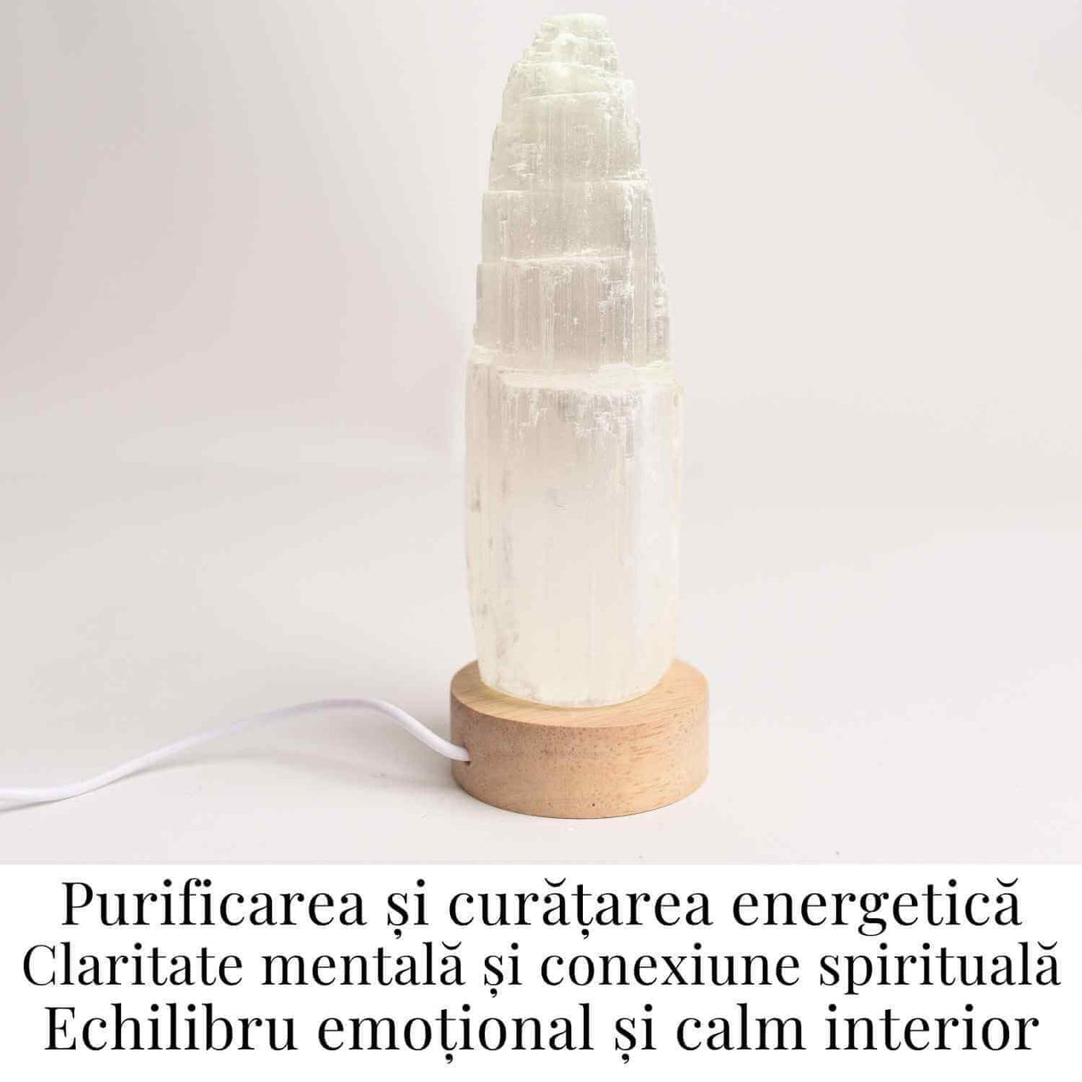 Lampa de noapte din Selenit natural – Purificare si Liniste