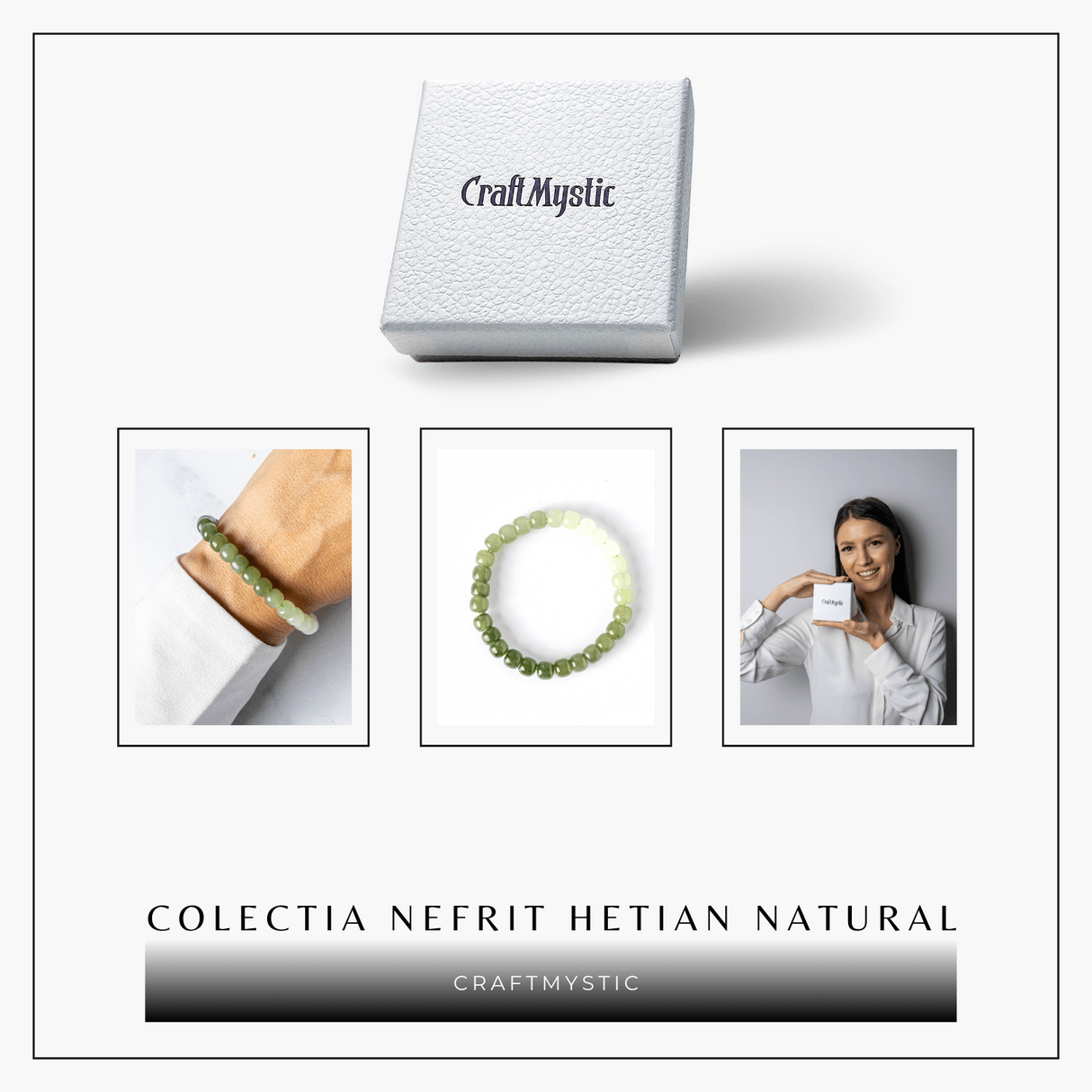 Bratara Degradeu din Nefrit Hetian Natural - Vitalitate si Echilibru