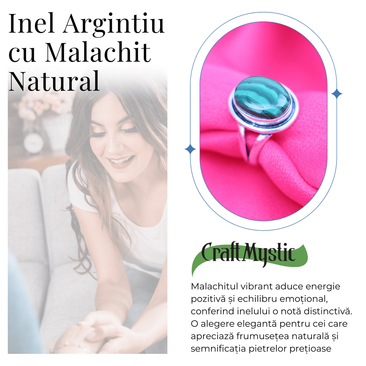 Inel Ajustabil Argintiu cu Cuart Roz natural Qadri