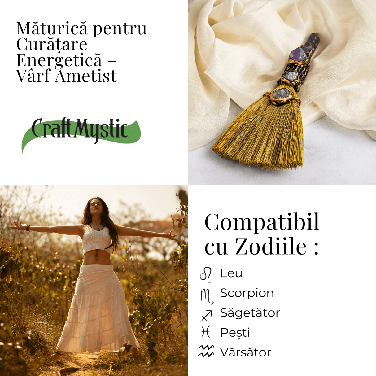 Maturica pentru curatare energetica - Varf Ametist natural