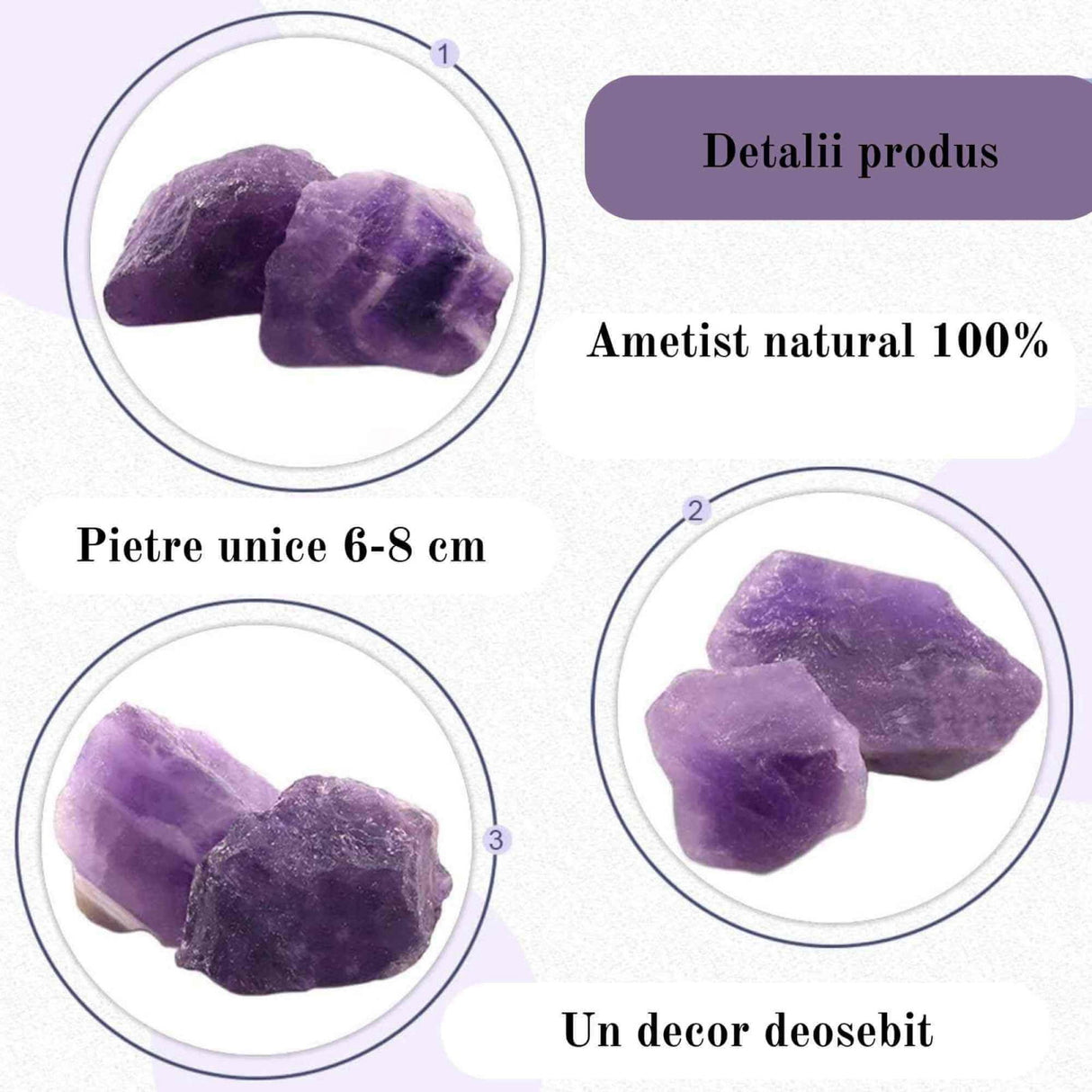 O Piatra Bruta Naturala de Ametist - Putere si Protectie, Dimensiuni 4-5 cm