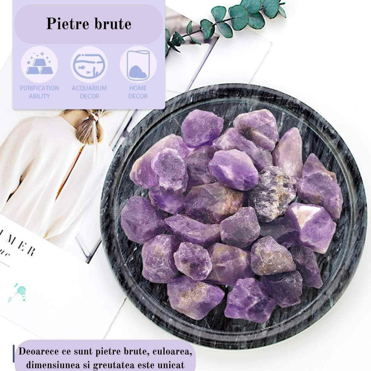 O Piatra Bruta Naturala de Ametist - Putere si Protectie, Dimensiuni 4-5 cm