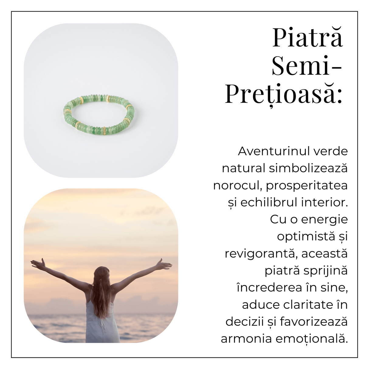 Noroc si Abundenta - Bratara din Aventurin Verde Natural