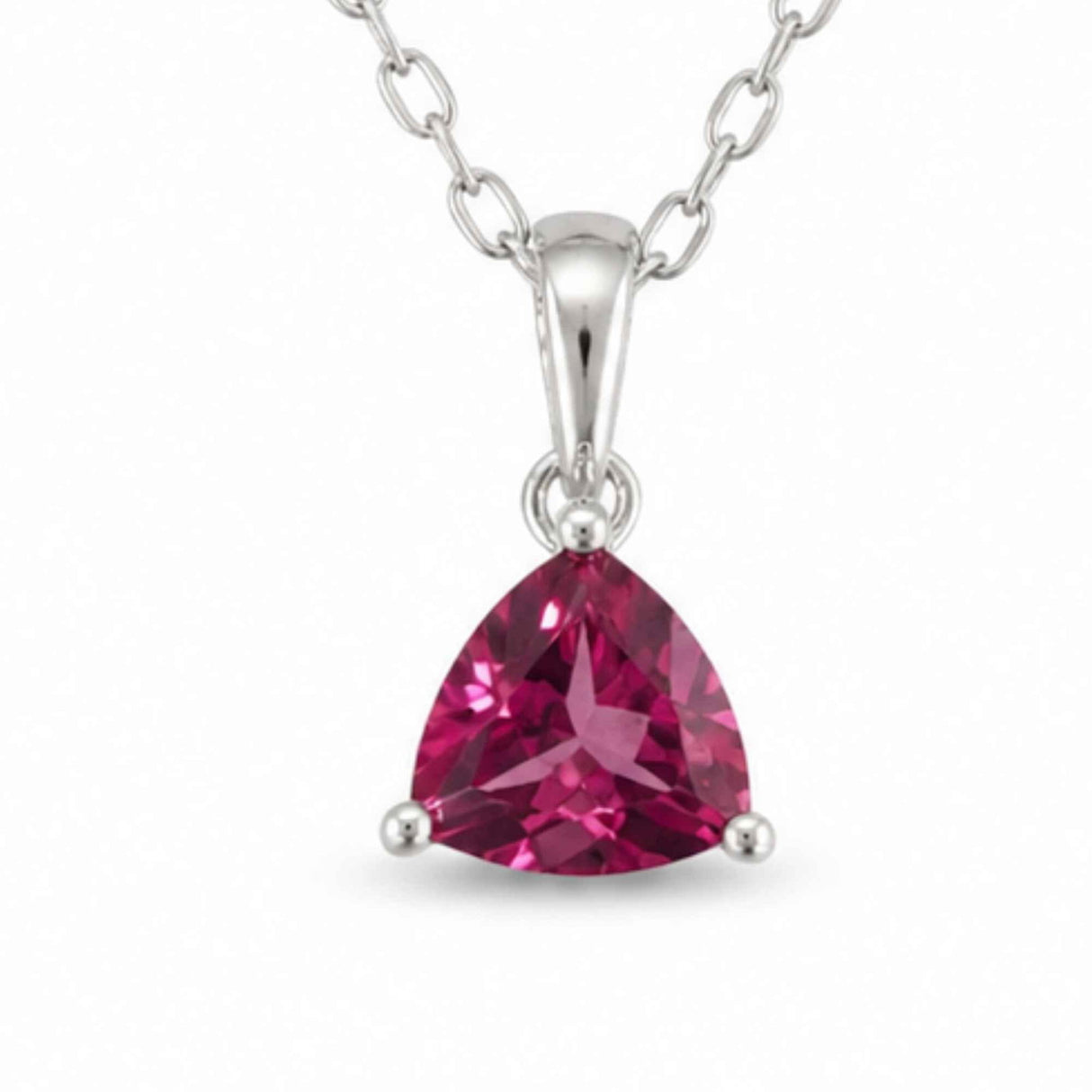 Colier argint 925 cu Topaz Roz forma de triunghi – Iubire si echilibru emotional