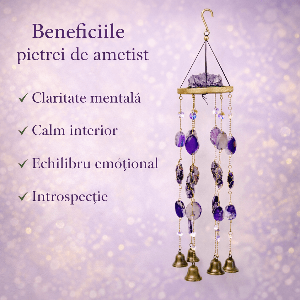 Ornament decorativ cu Ametist – un echilibru vizual care invita la liniste si reflectie