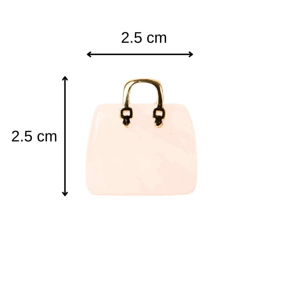 Pandantive 2.5 cm din piatra naturala Cuart Roz, in forma de geanta - Accesorii din piatra pentru realizarea de bijuterii, cercei, colier