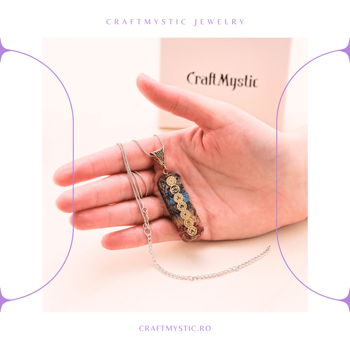 SEVEN CHAKARAS NECKLESS ORGONITE