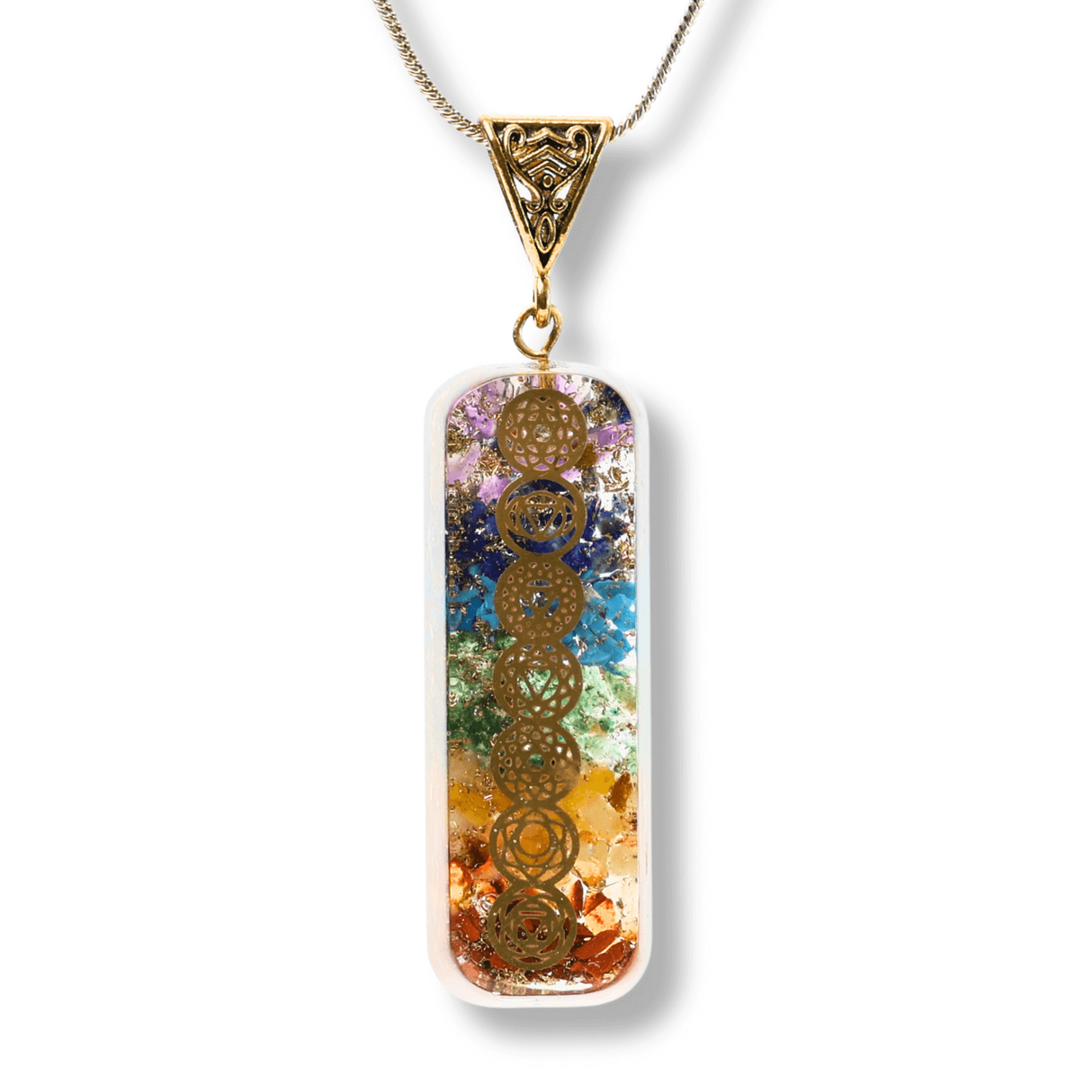 SEVEN CHAKARAS NECKLESS ORGONITE