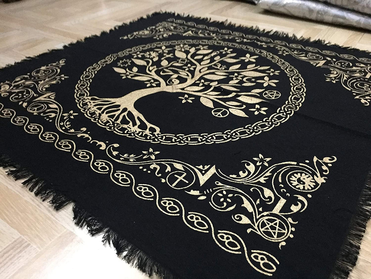 Panza Sacra pentru altar magic - Design Tree of Life Arborele Vietii - Vrajitorie Tarot Wiccani Spiritualitate