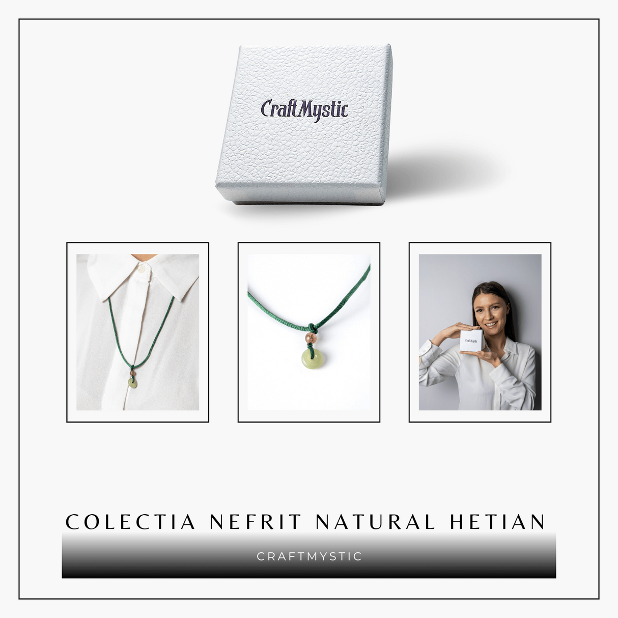 Echilibru si Protectie - Colier cu Nefrit Hetian (Jad Hetian) Natural