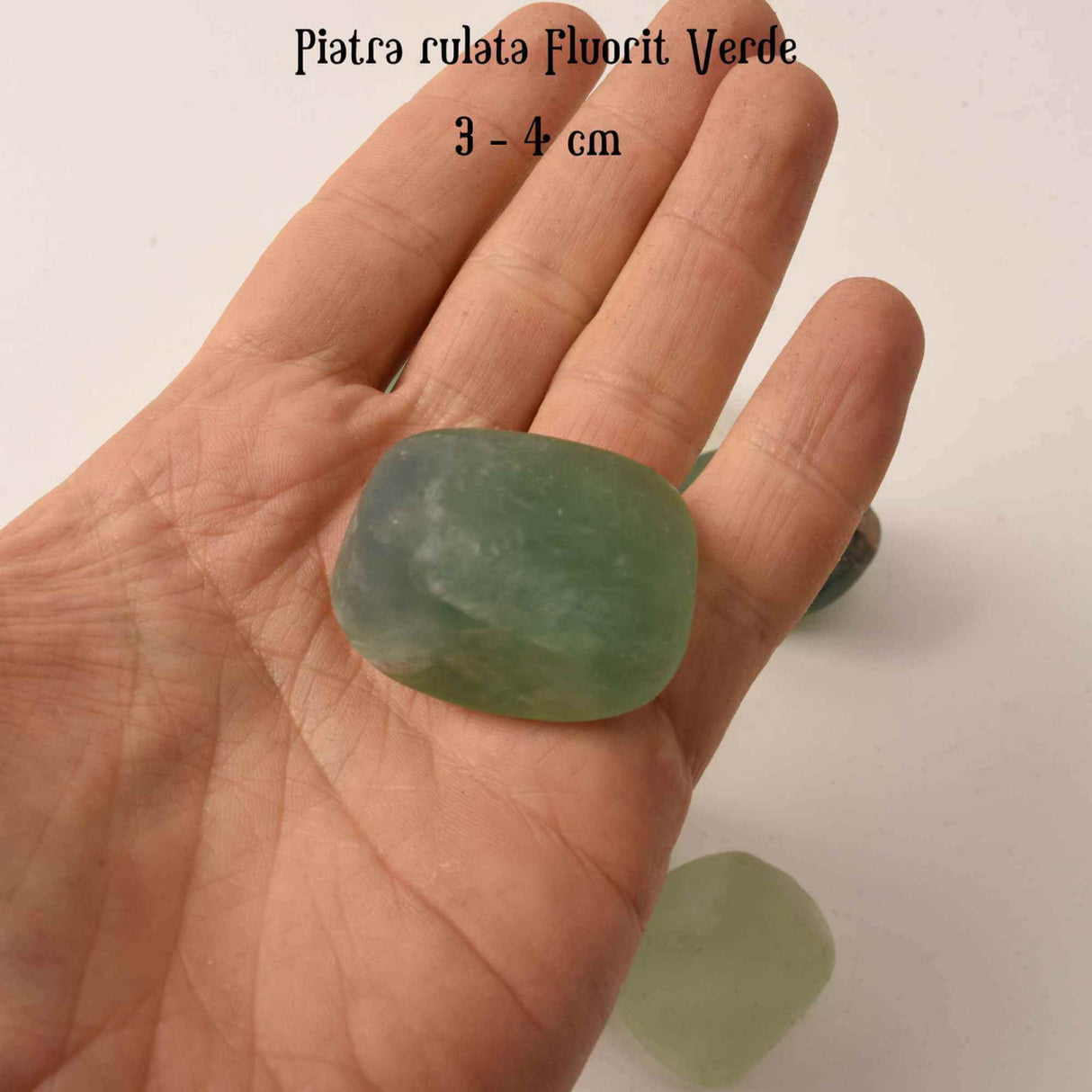 Piatra rulata din Fluorit Verde Natural - Claritate Mentala, 3-4 cm