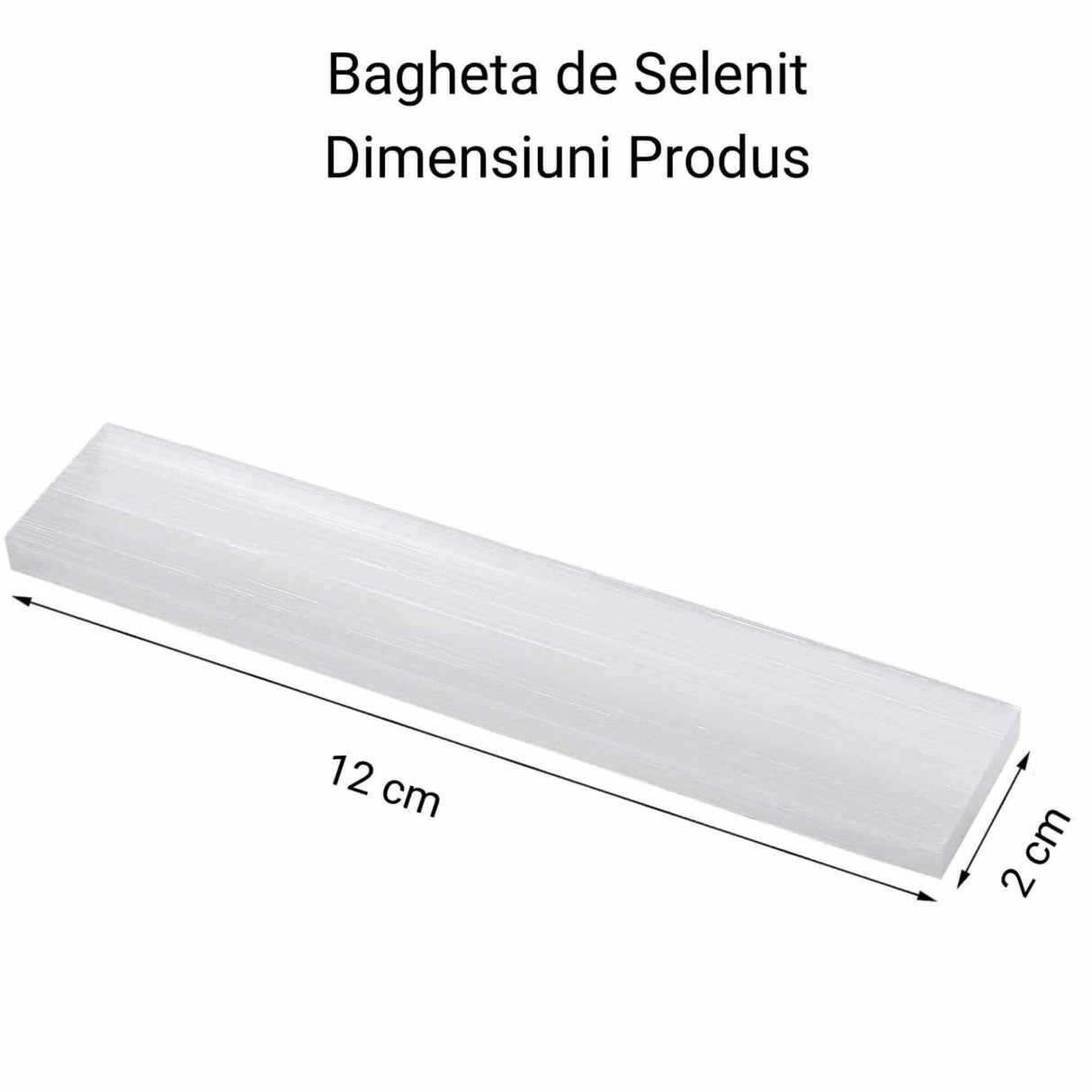Bagheta de Selenit 12x2 cm Curata si Incarca cristalele si pietrele semipretioase