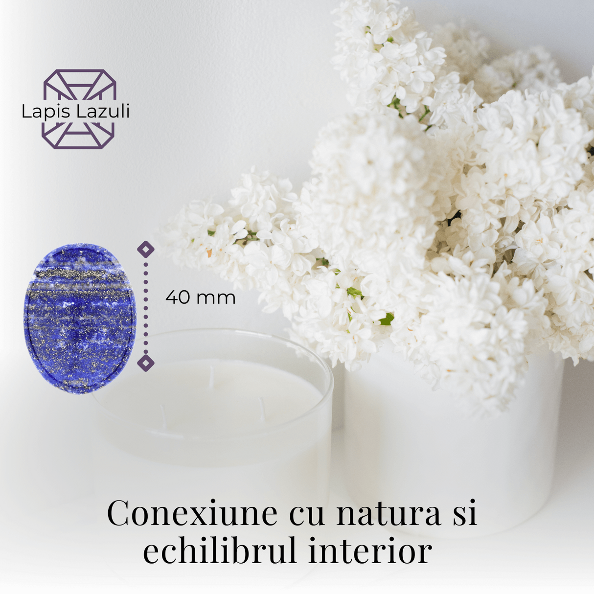 Piatra de Deget Terapeutica Lapis Lazuli 4 cm - Claritate si Liniste