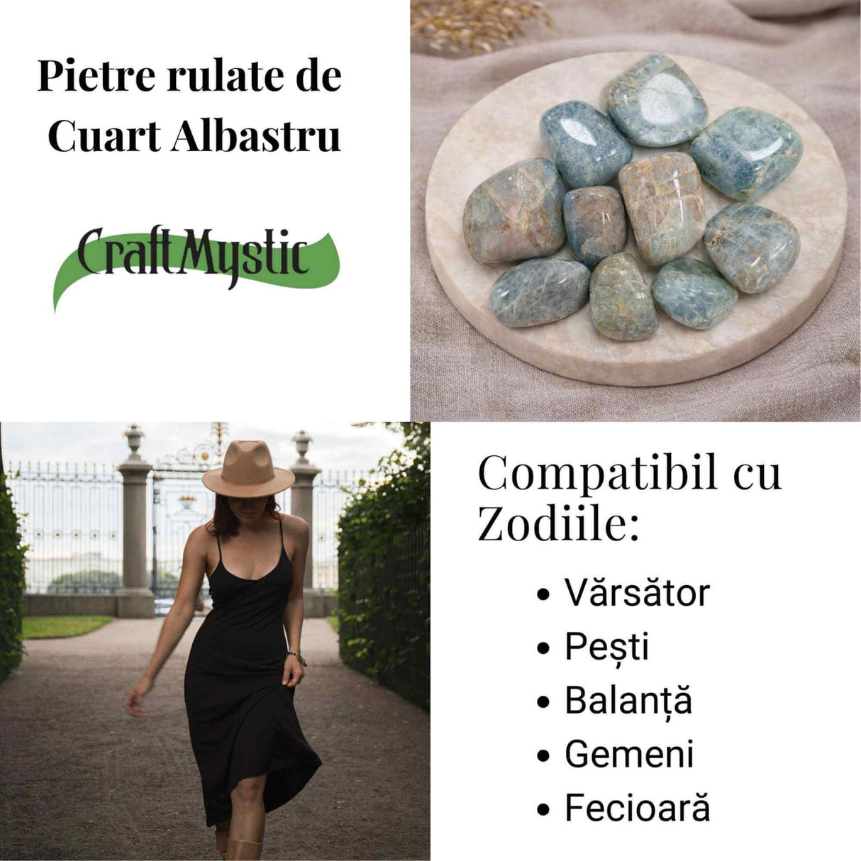 Piatra rulata de Cuart Albastru - liniste asezata in forme simple
