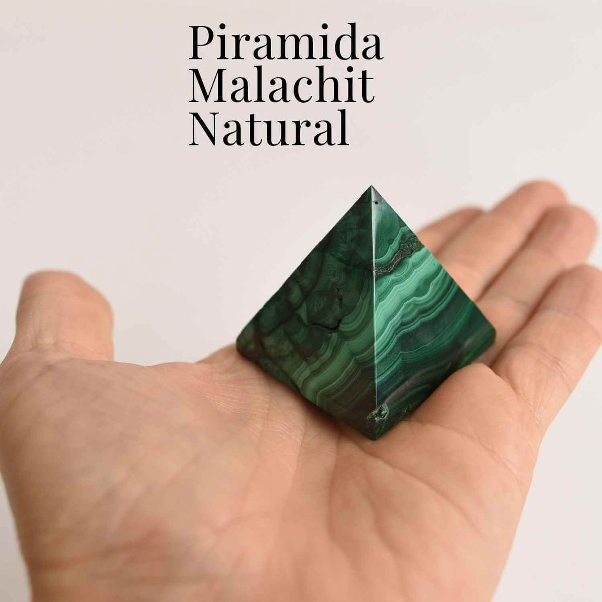 Piramida Malachit natural H 5 - 5.3 cm Latime 4.4 - 5.3 cm 163-190 gr - Claritate Mentala si Focus