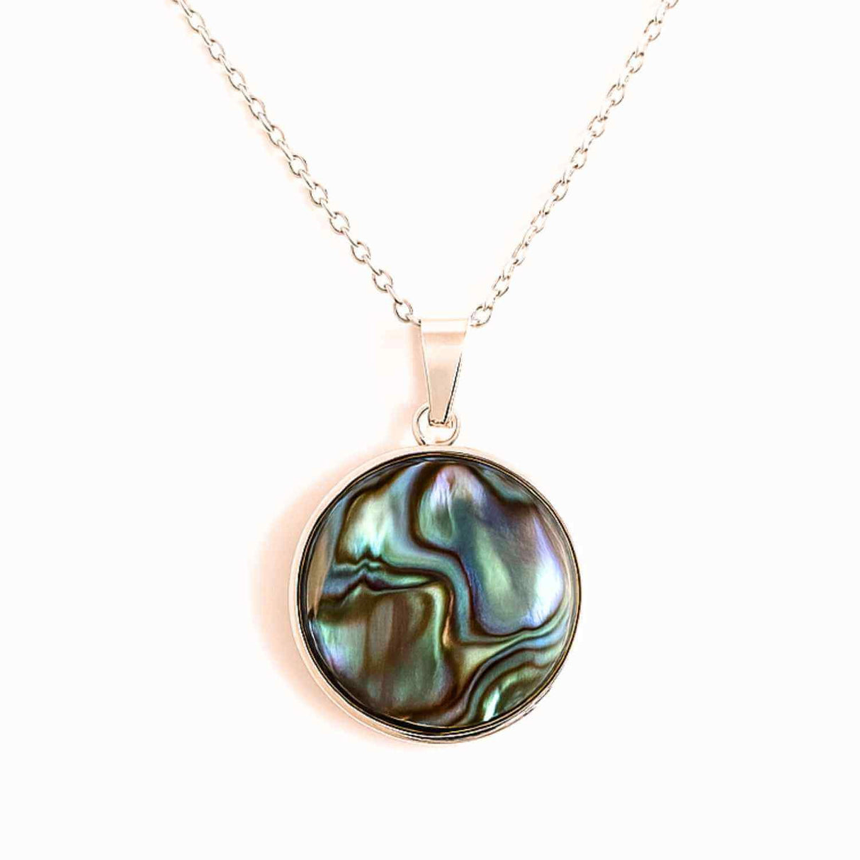Armonie Interioara si Energie Oceanica - Colier Rotund cu Scoica Abalone si Argint 925
