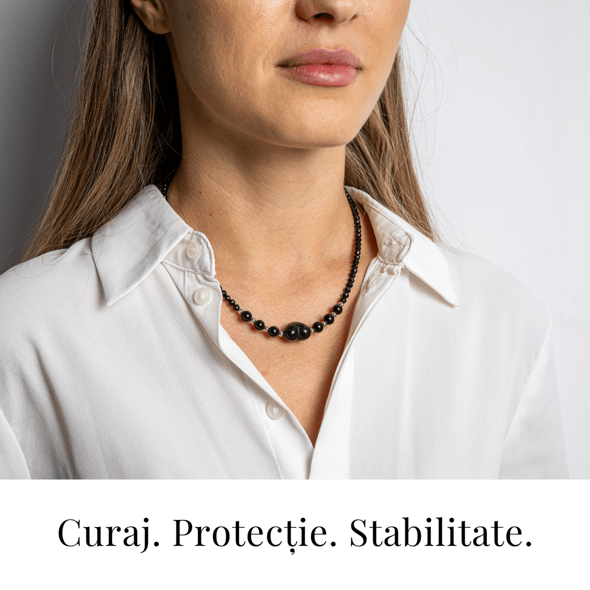 Protectie si Echilibru - Colier Inimă din Obsidian de Gheata si Obsidian Natural