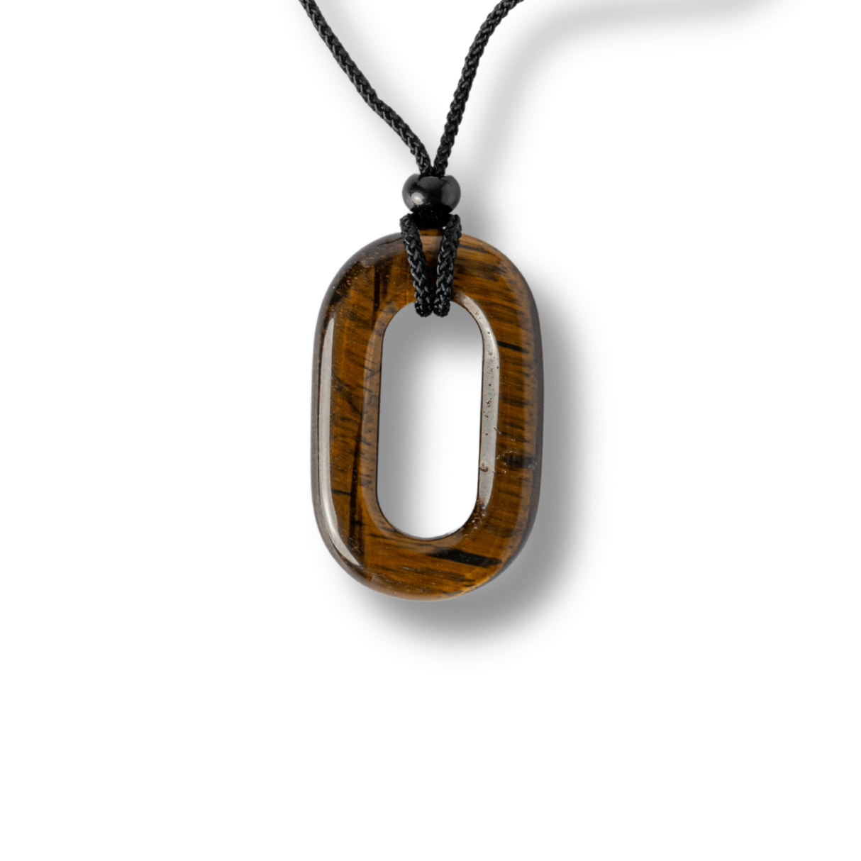 Colier cu Pandantiv Oval din Ochi de Tigru Natural - Putere si Protectie