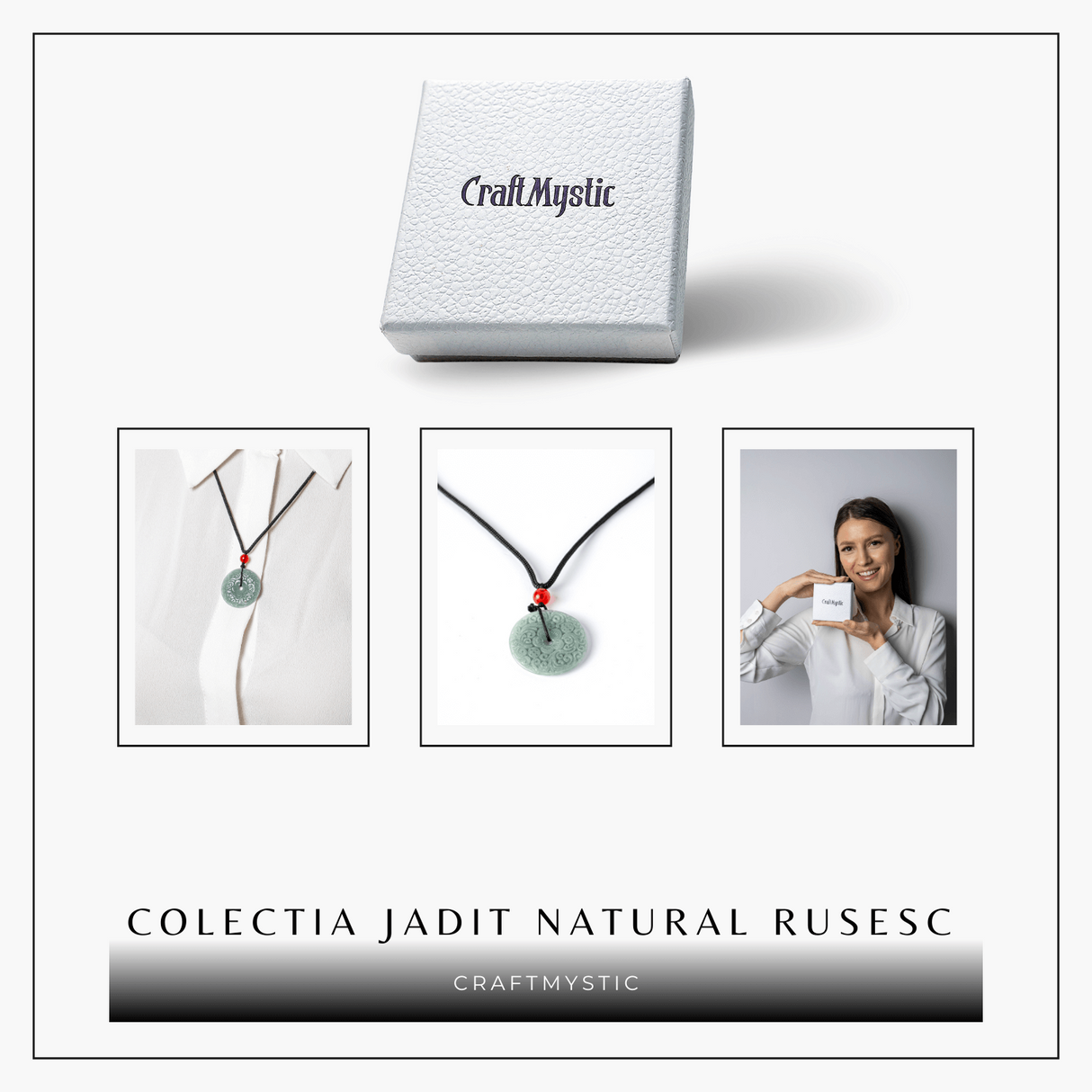 Protectie si Echilibru - Colier cu Jad Natural Sculptat