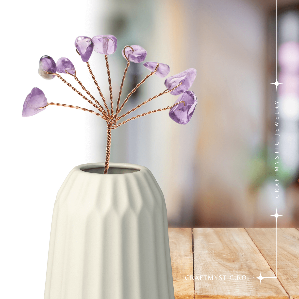Ramurica DIY din Pietre Naturale Ametist (9 Pietricele)