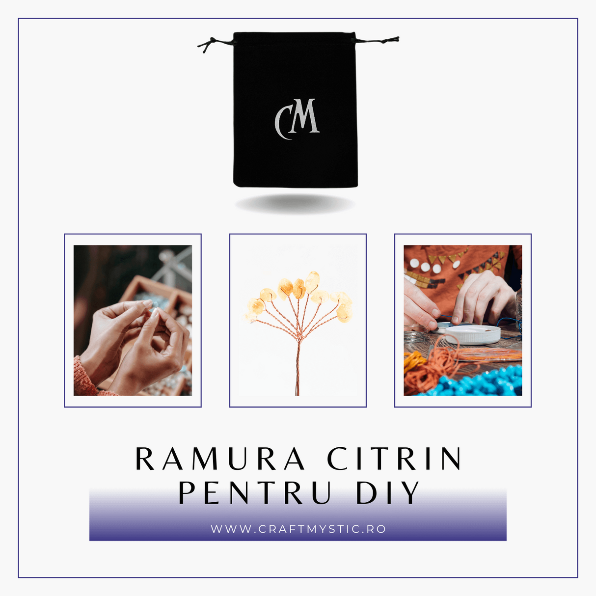 Ramurica DIY din Pietre Naturale Citrin (9 Pietricele)
