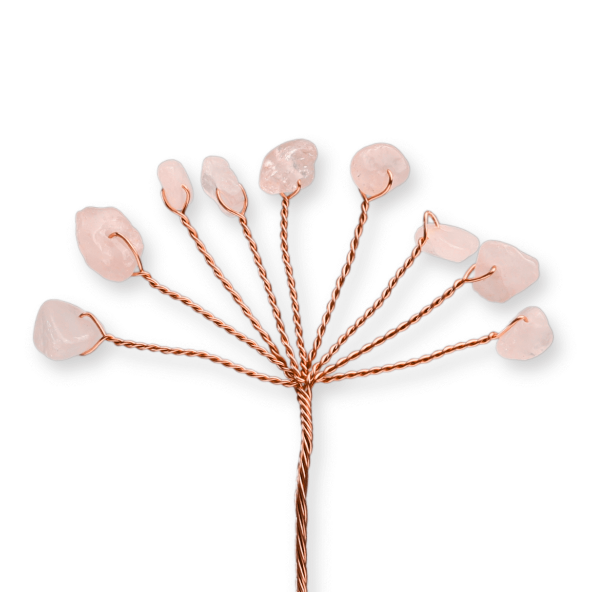 Ramurica Decorativă DIY cu Pietre Naturale Cuart Roz (9 Pietricele)