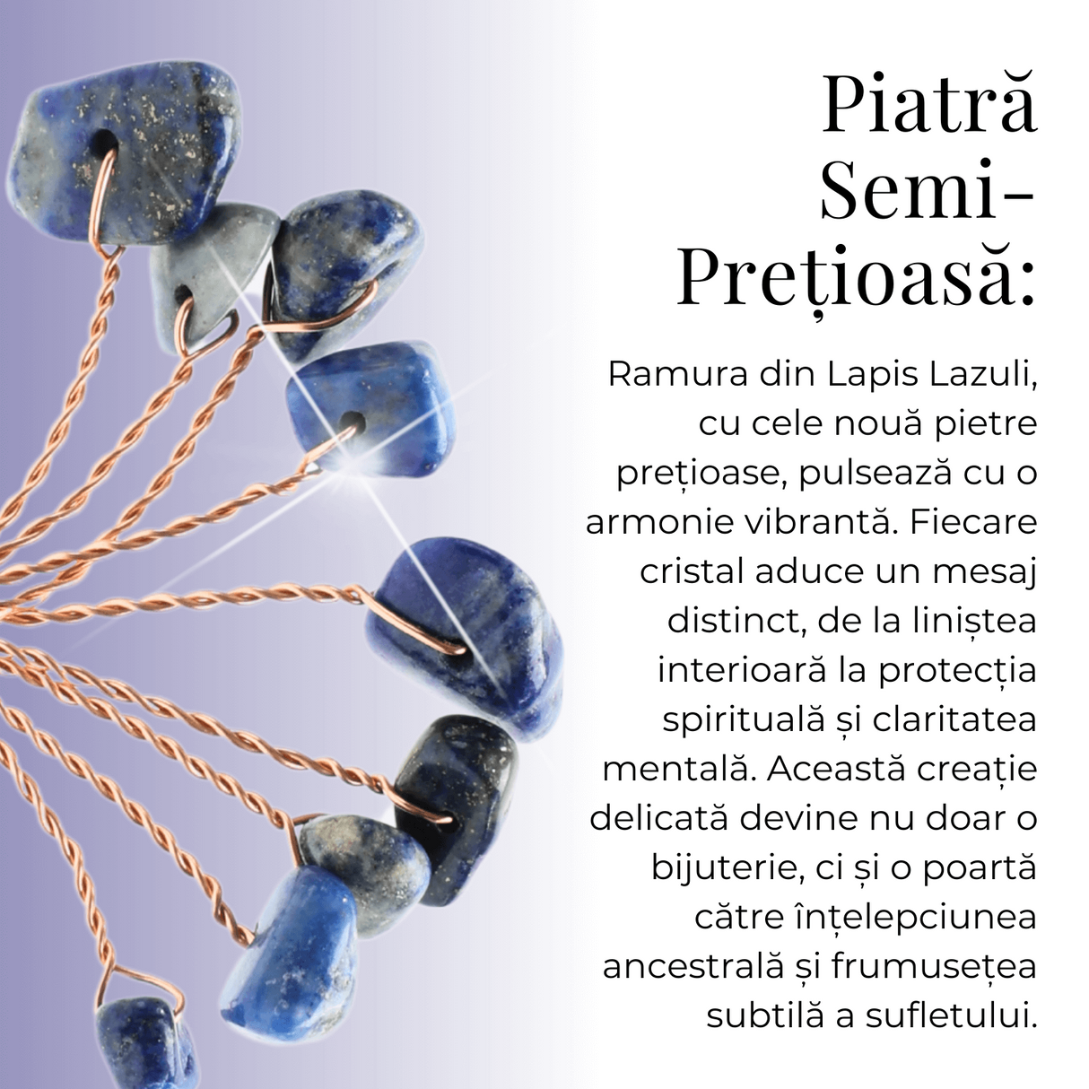 Ramurica DIY din Pietre Naturale Lapis Lazuli (9 Pietricele)