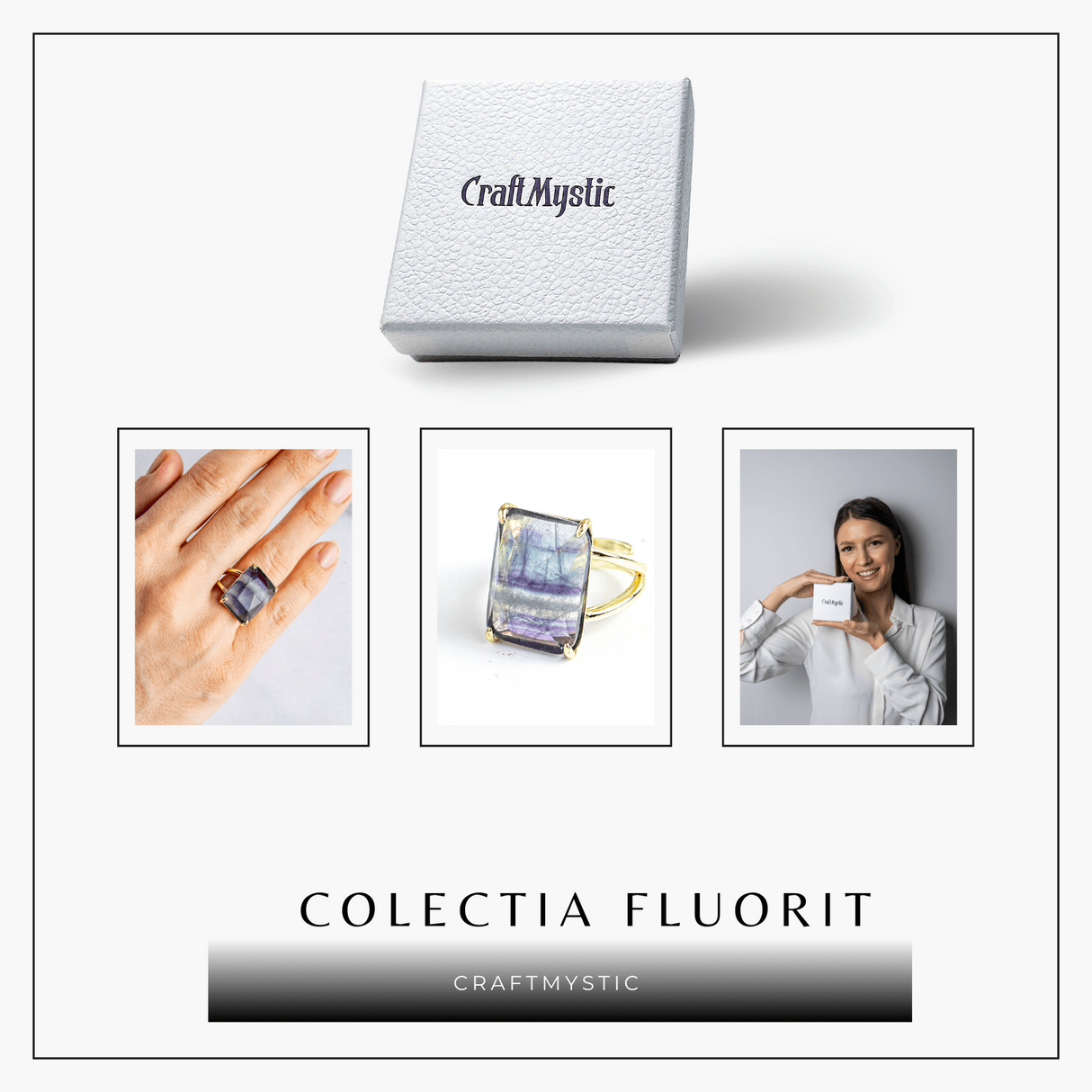 Claritate si Protectie - Inel cu Fluorit Natural si Energie Mentala