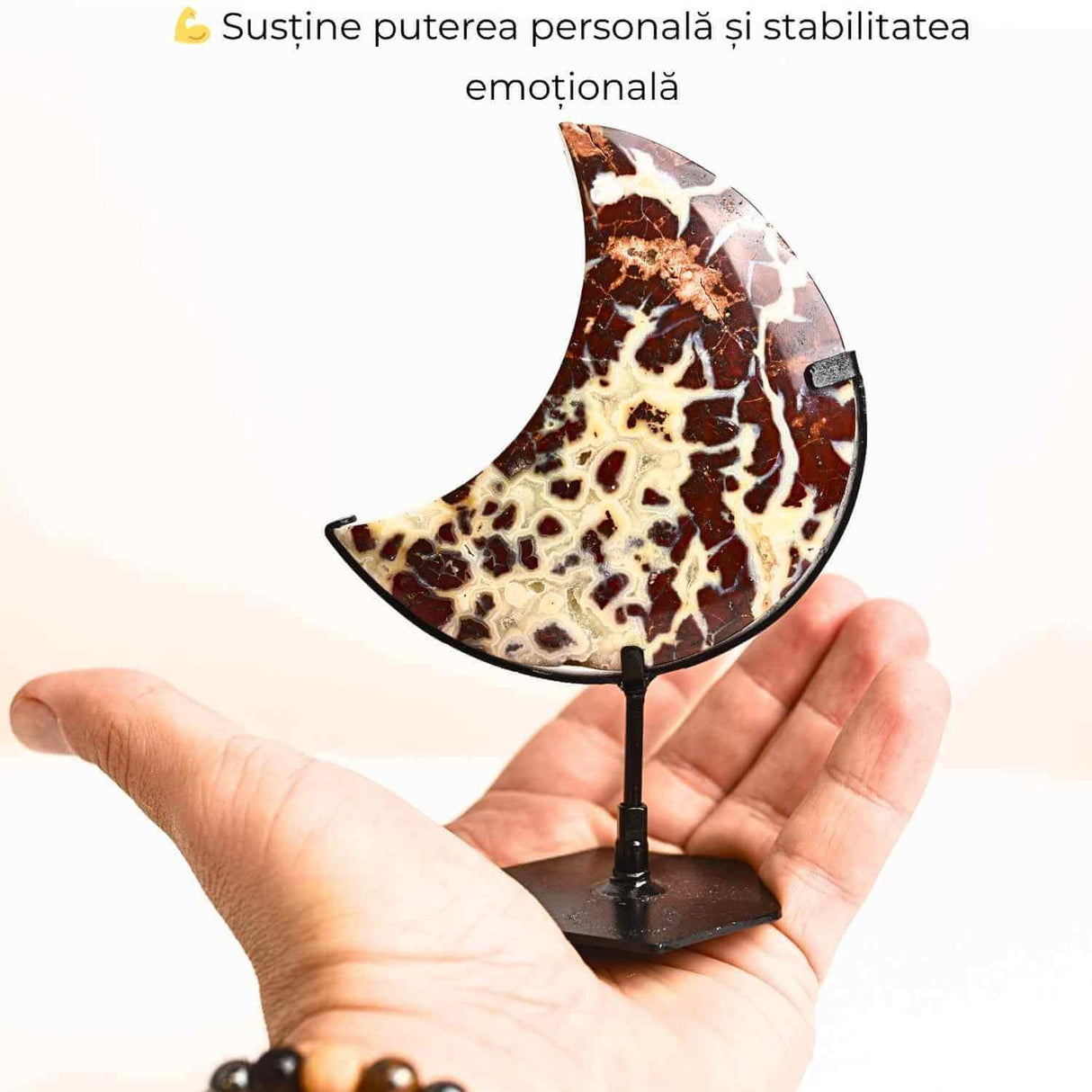 Semiluna din Jasp Brecciat - Simbolul puterii personale si al curajului interior