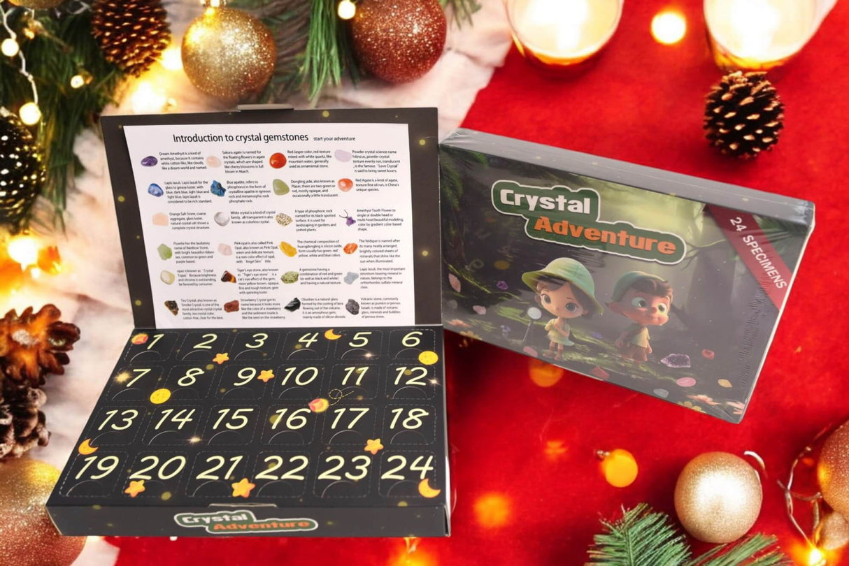 Calendar Advent cu Pietre Naturale tematica Aventura - Bucurie si Magie intr-un set