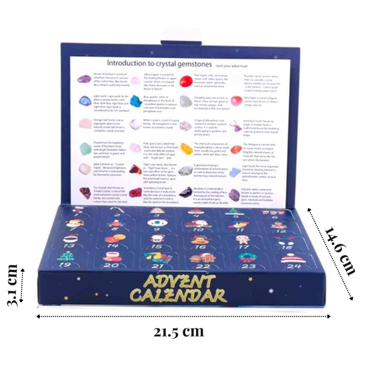 Calendar Advent cu Pietre Naturale - Bucurie si Magie de Craciun