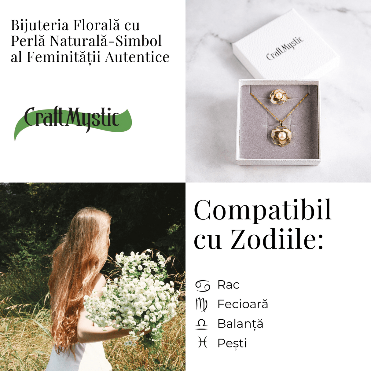 Bijuterie inspirata de natura - Inel floare de camelie cu perla si scoica