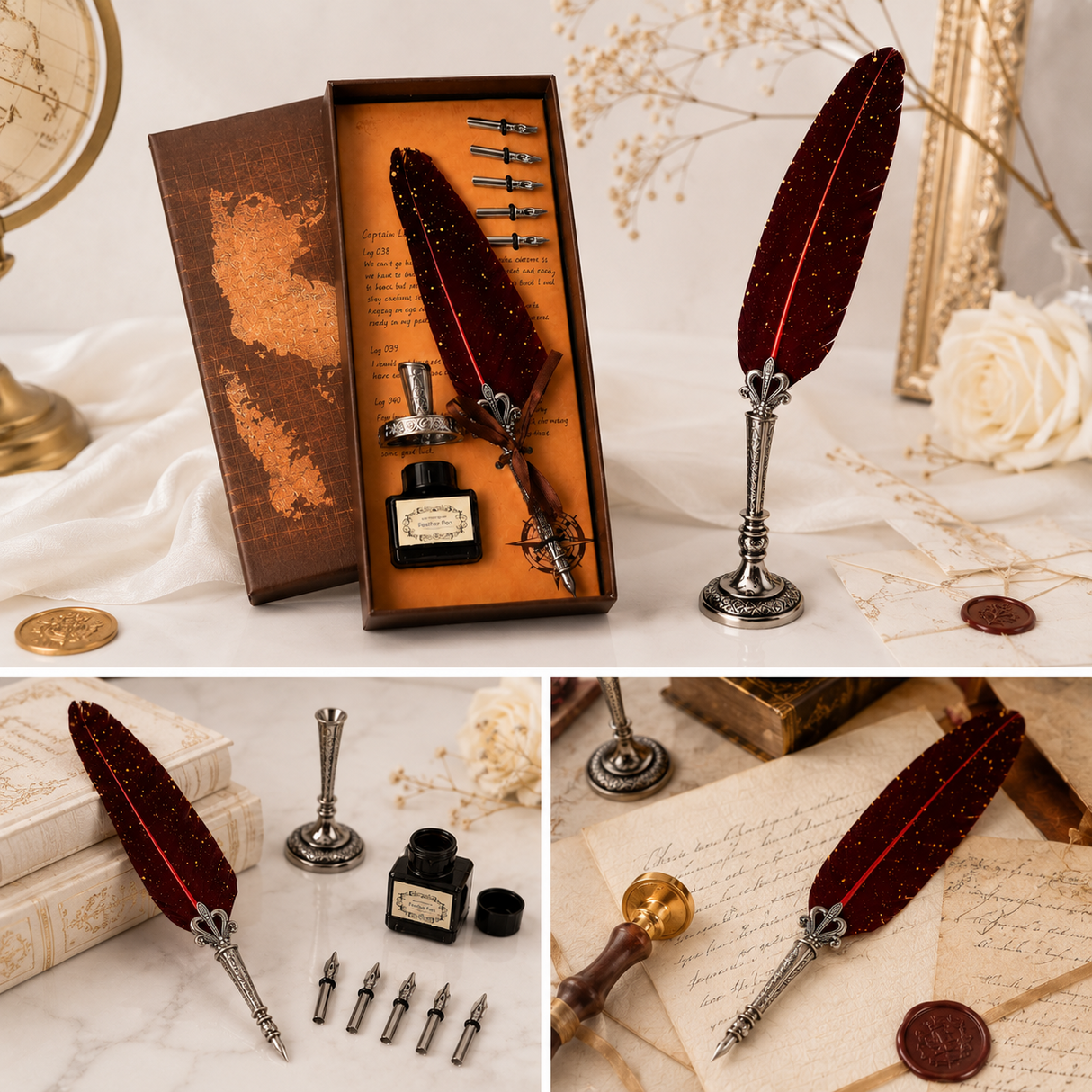 Set Stilou Pana Visinie Vintage – Eleganta si Inspiratie pentru Scris Artistic