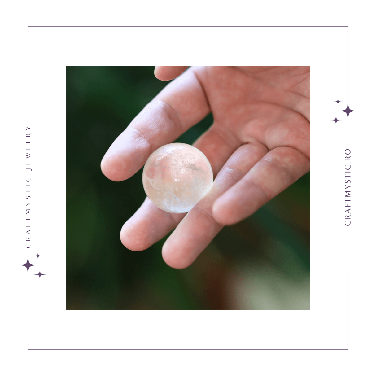 Sfera din Cuart Transparent Natural, 1 buc, 30-35 mm - Piatra Semipretioasa pentru Cadouri, Meditatie si Claritate