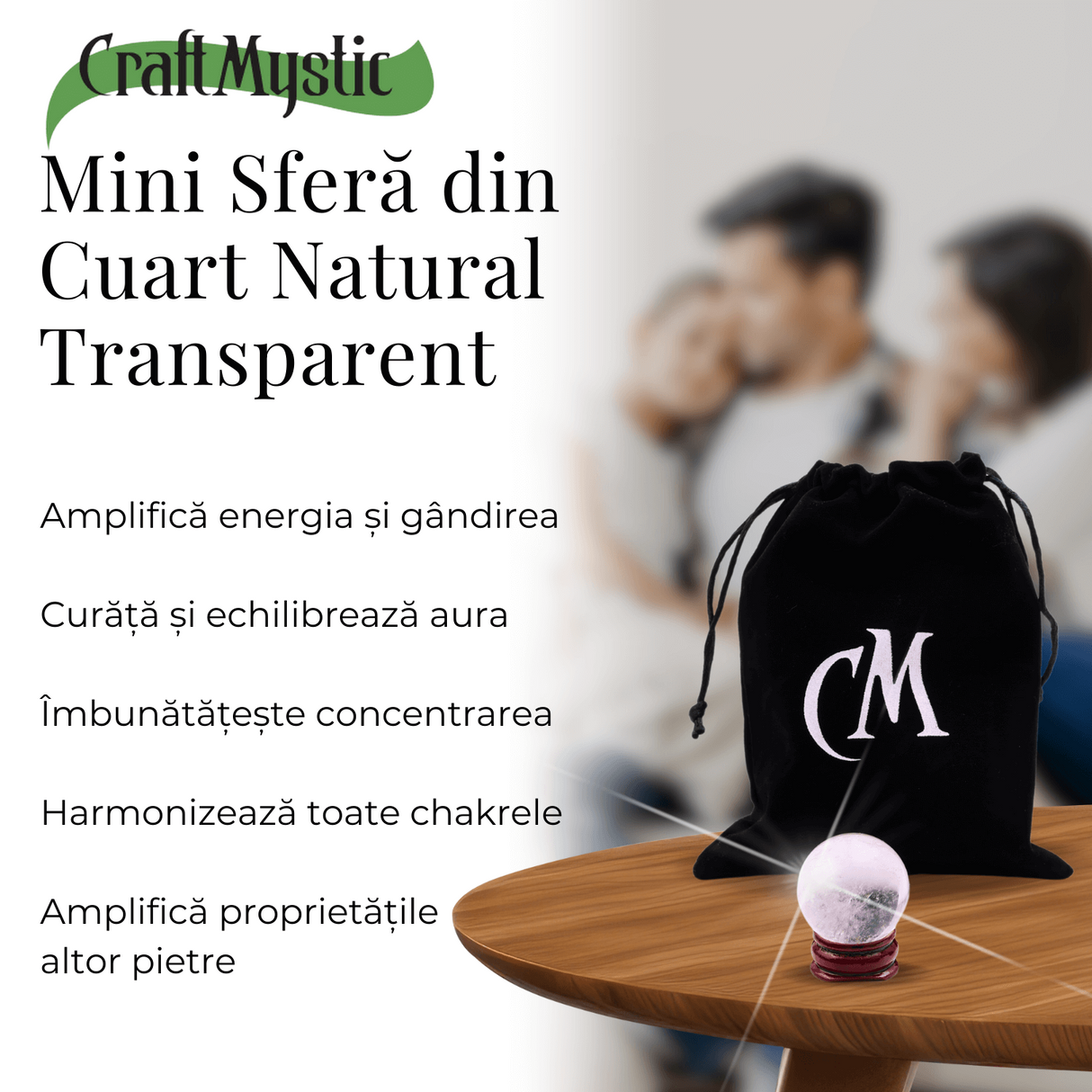 Sfera din Cuart Transparent Natural, 1 buc, 30-35 mm - Piatra Semipretioasa pentru Cadouri, Meditatie si Claritate