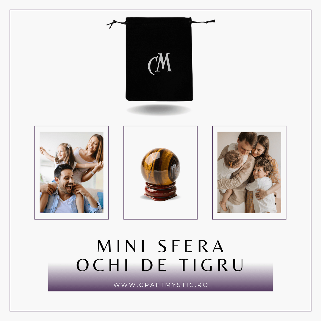 Sfera din Ochi de Tigru Natural, 1 buc, 30-35 mm - Piatra Semipretioasa pentru Cadouri, Curaj si Protectie