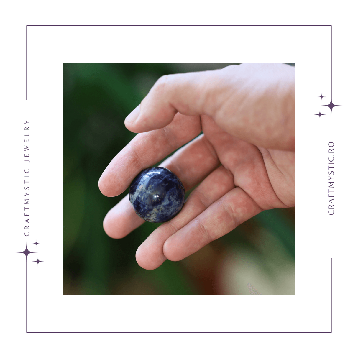 Sfera din Sodalit Natural, 1 buc, 30-35 mm - Piatra Semipretioasa pentru Cadouri, Meditatie si Echilibru